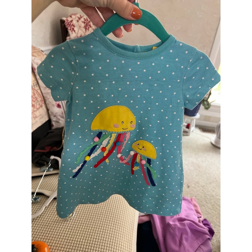 Mini Boden jellyfish appliqué dress girls 6-9 months - Picture 2 of 4